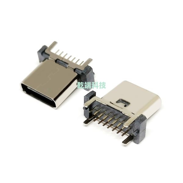 Typec CF 立插 DIP 16PIN C7025 LCP黑色 H=9.3 &(外殼帶彈片)