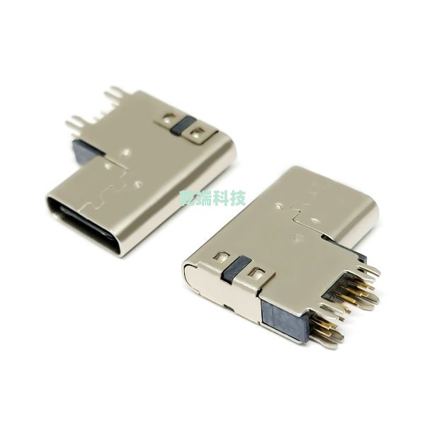 Typec CF 側插 DIP 14PIN 黃銅 LCP黑色 加高2.6 成品 （四個魚叉腳）