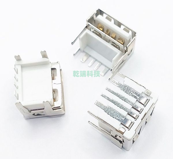 USB AF 90度 10.0 加高9.5大電流 后插后插 平口有耳 PBT